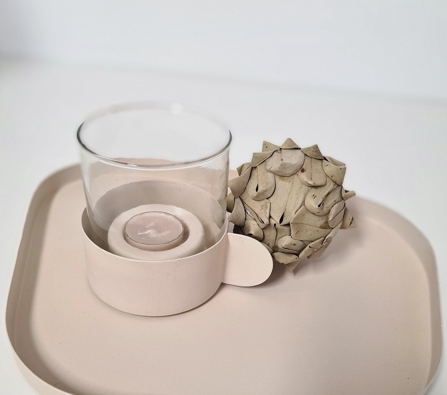 Teelichthalter creme Glas
