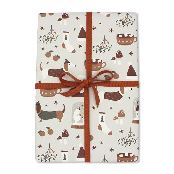 Geschenkpapier Hygge, Dackel, bunt
