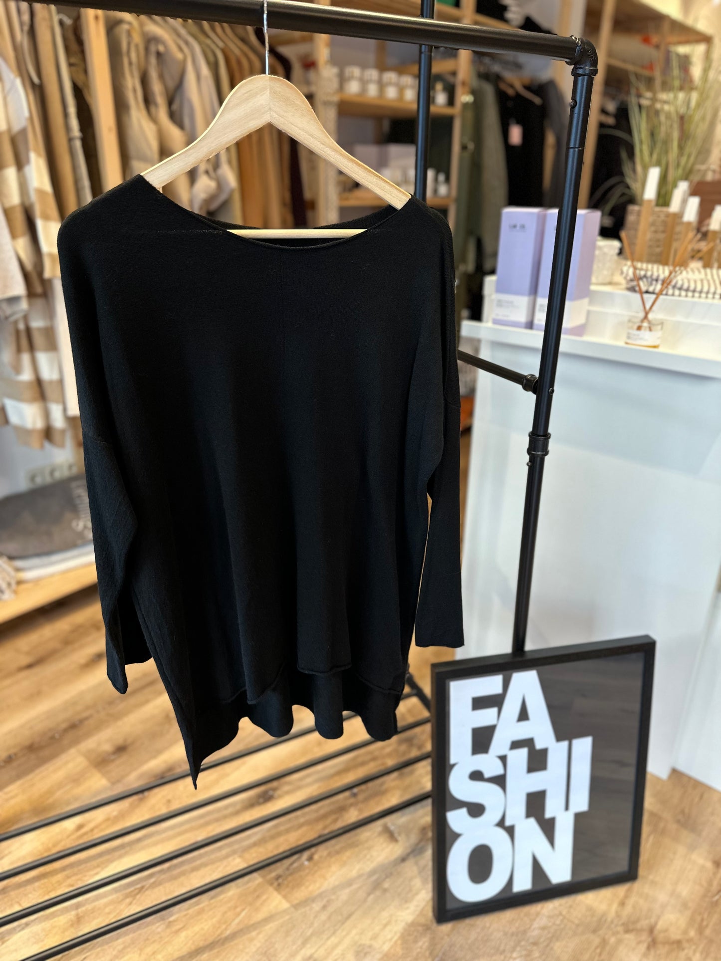 Feinstrickpullover, lang