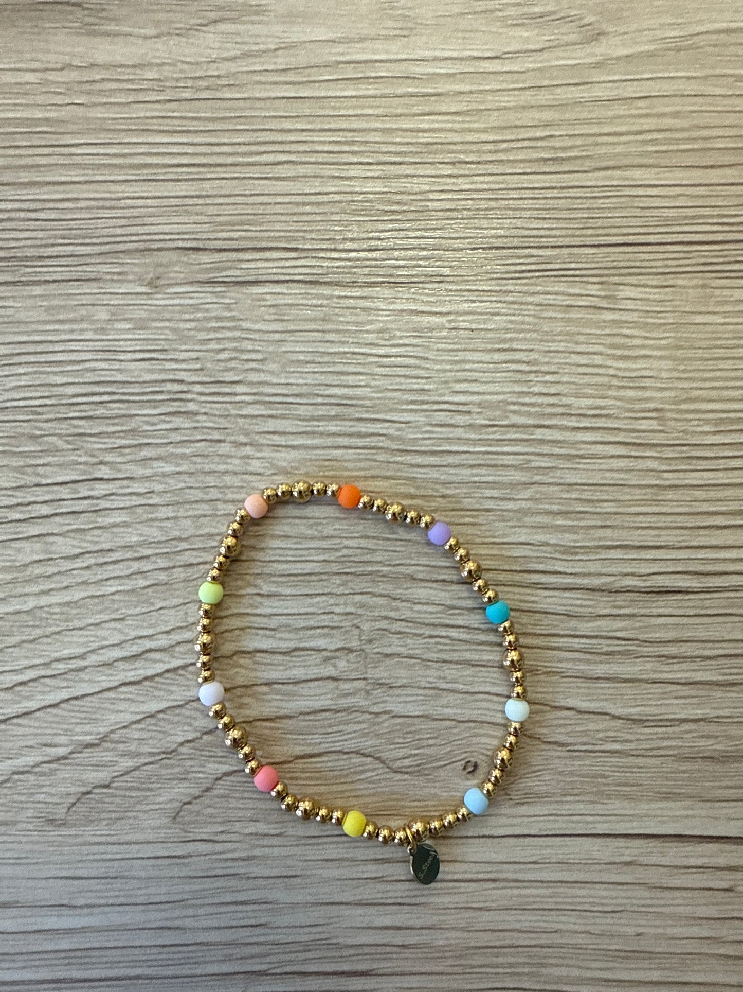 Armband Gold Perlen Bunt, mittel