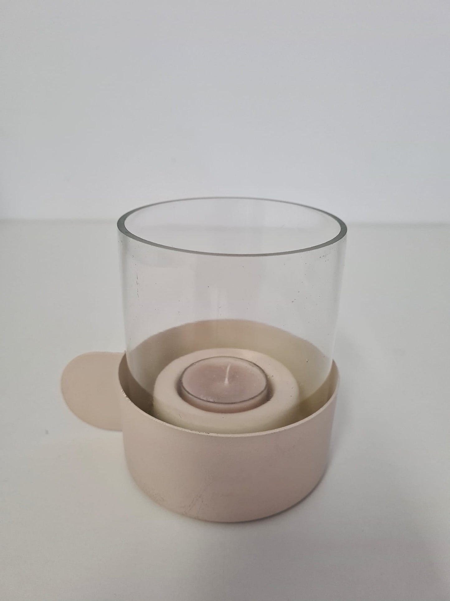 Teelichthalter creme Glas