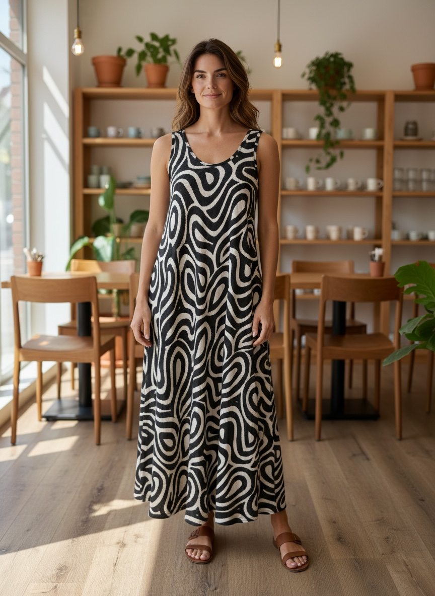 Kleid Träger mit Muster