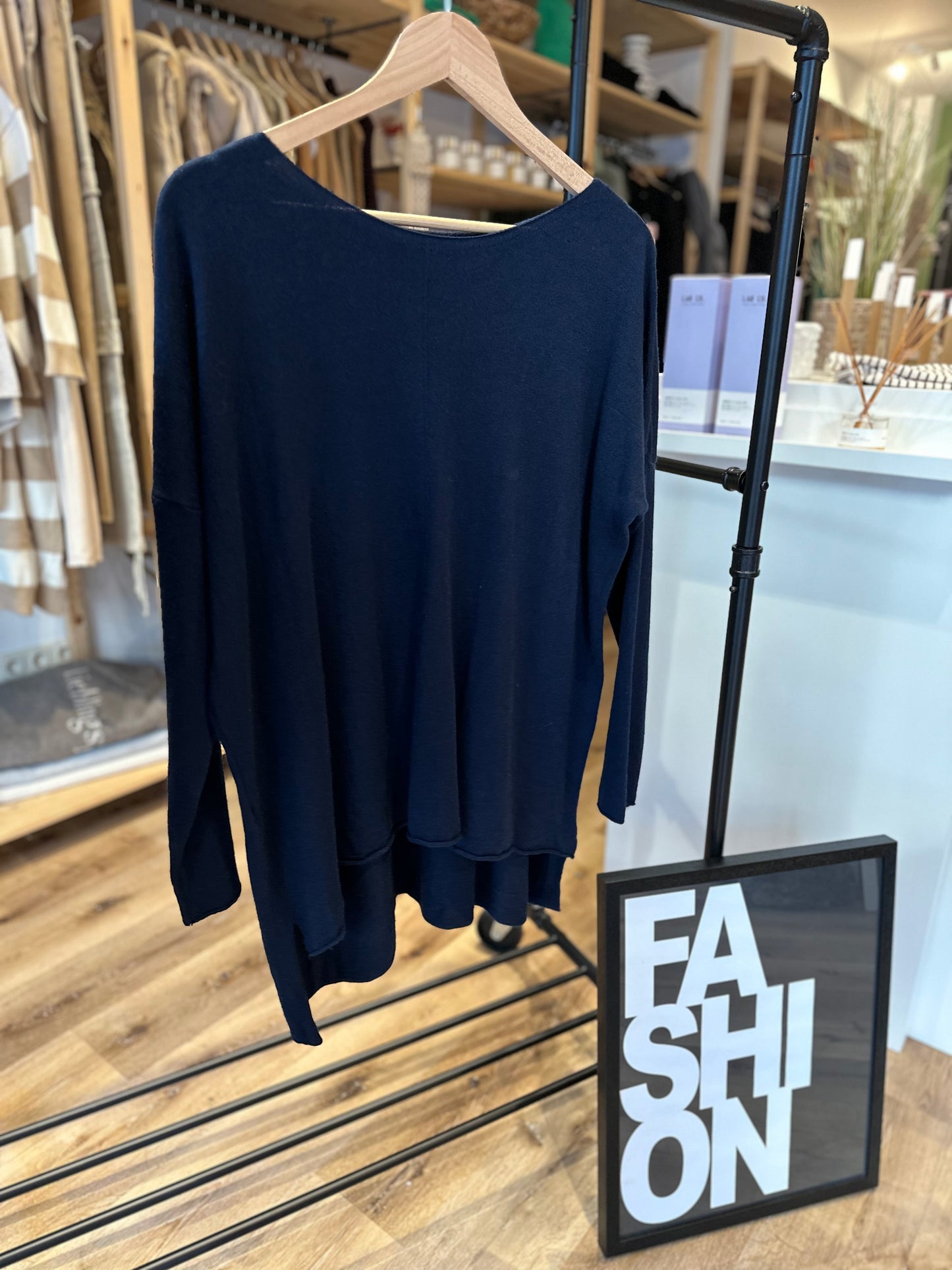 Feinstrickpullover, lang