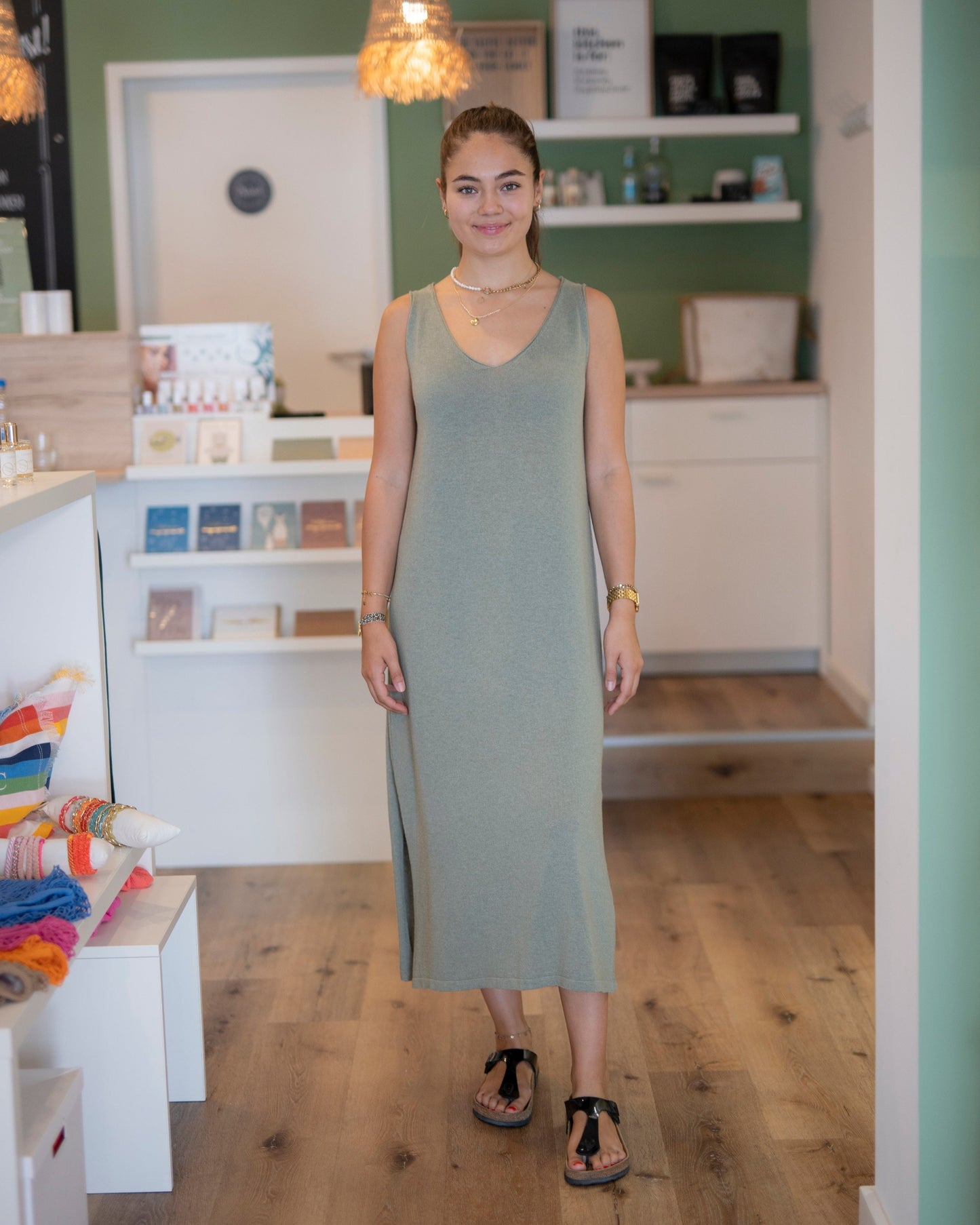 Sommerstrickkleid lang