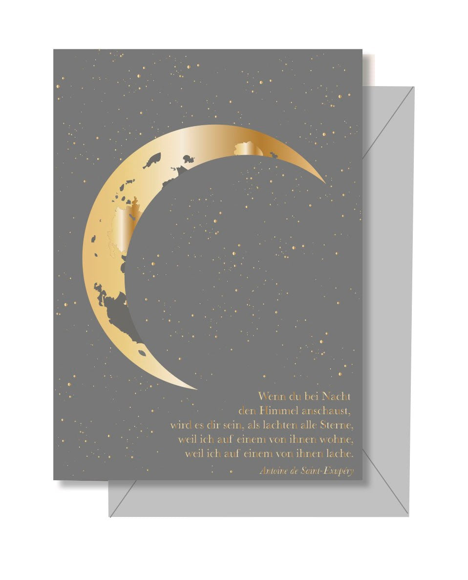 Klappkarte Trauer Mond