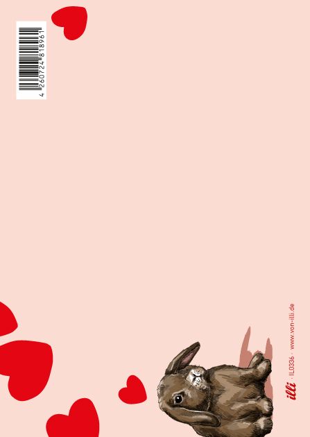 Postkarte ich hab dich lieb, Hase