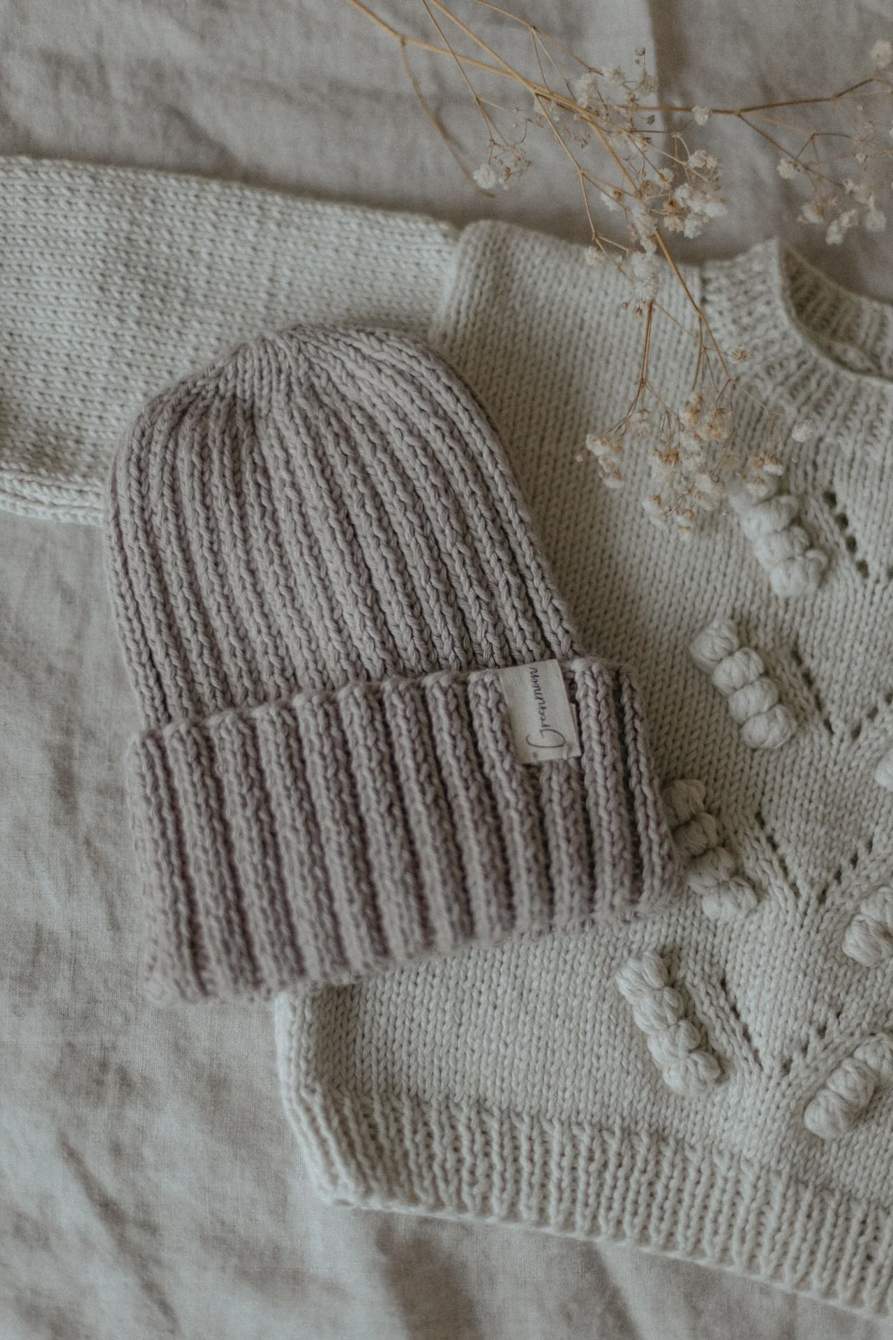 Baby Strickmütze Street Beanie, greige