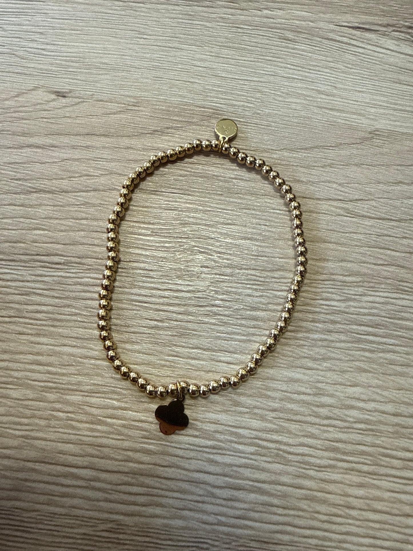 Armband Gold Perlen klein Kleeblatt