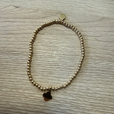 Armband Gold Perlen klein Kleeblatt