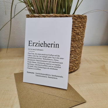 Klappkarte Erzieherin