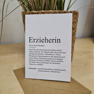 Klappkarte Erzieherin