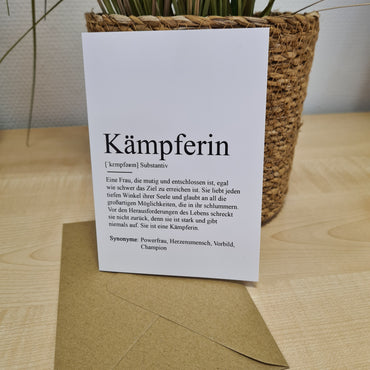 Klappkarte Kämpferin