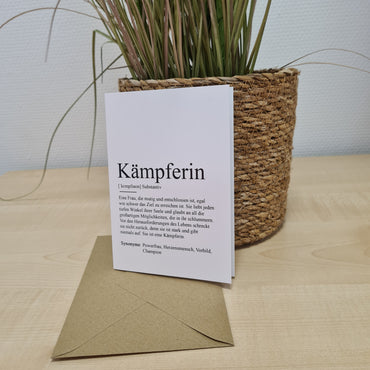 Klappkarte Kämpferin