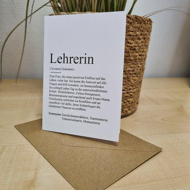 Klappkarte Lehrerin
