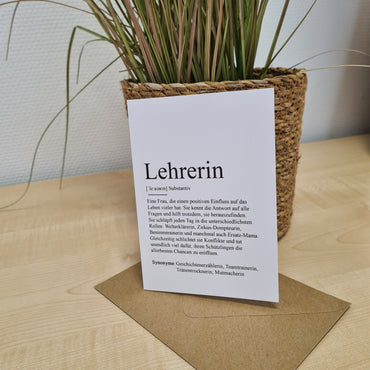 Klappkarte Lehrerin
