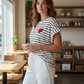 T-Shirt Herz, gestreift