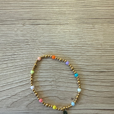 Armband Gold Perlen Bunt, mittel