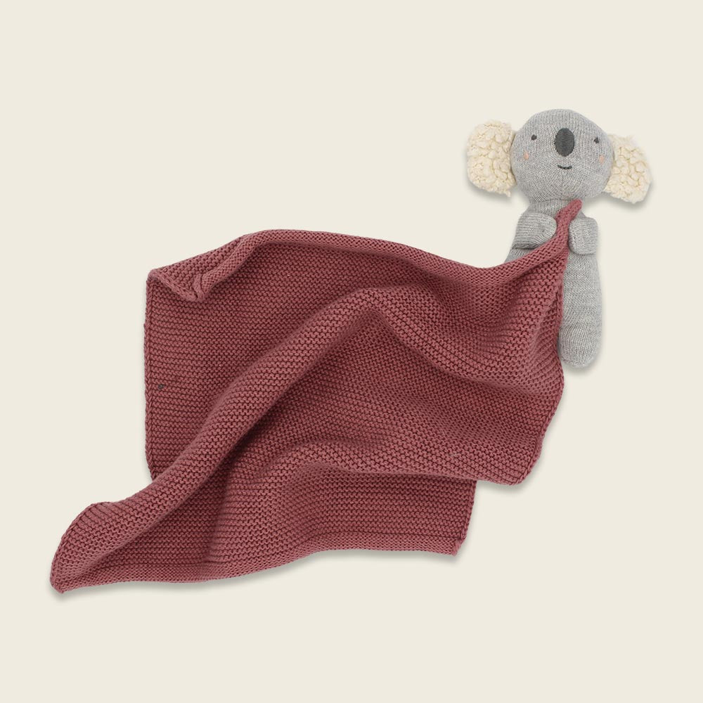 Kuscheltuch Koala mit Halstuch altrose