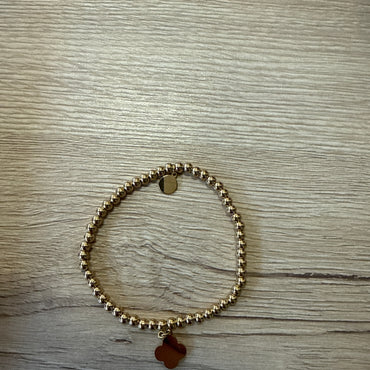 Armband Gold Perlen groß Kleeblatt