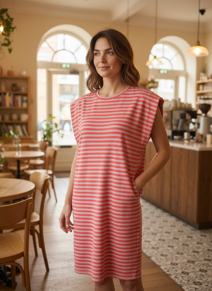 Kleid Kurzarm, gestreift