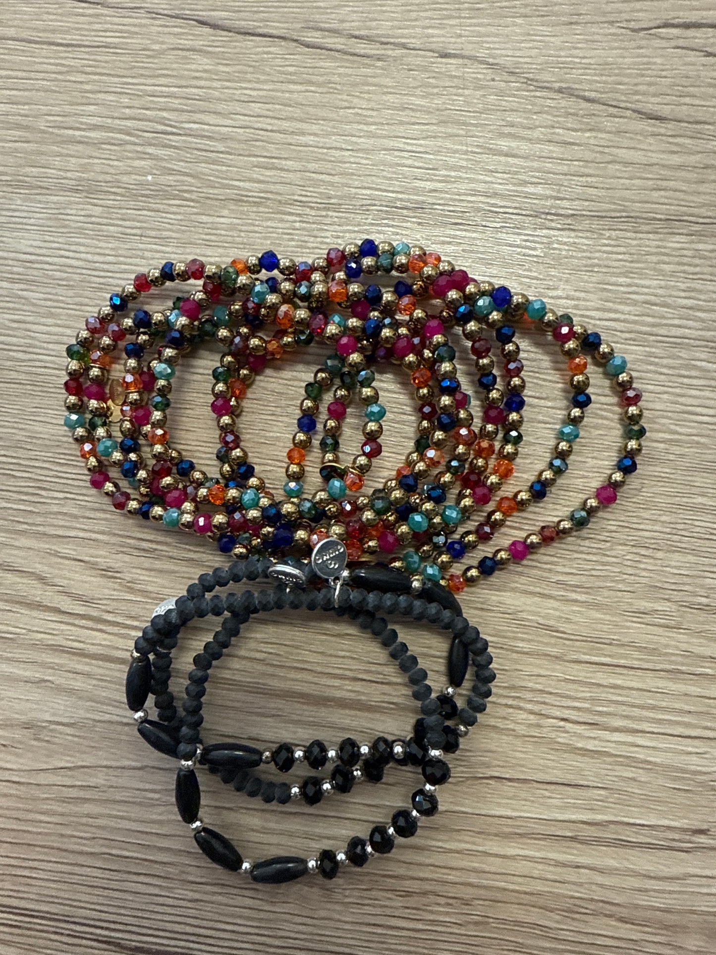 Armband Gold/Silber Perlen Bunt