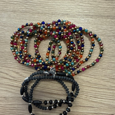 Armband Gold/Silber Perlen Bunt