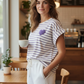 T-Shirt Herz, gestreift