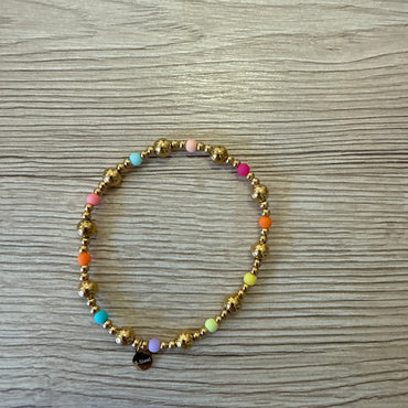 Armband Gold Perlen Bunt, groß