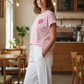 T-Shirt Herz, gestreift