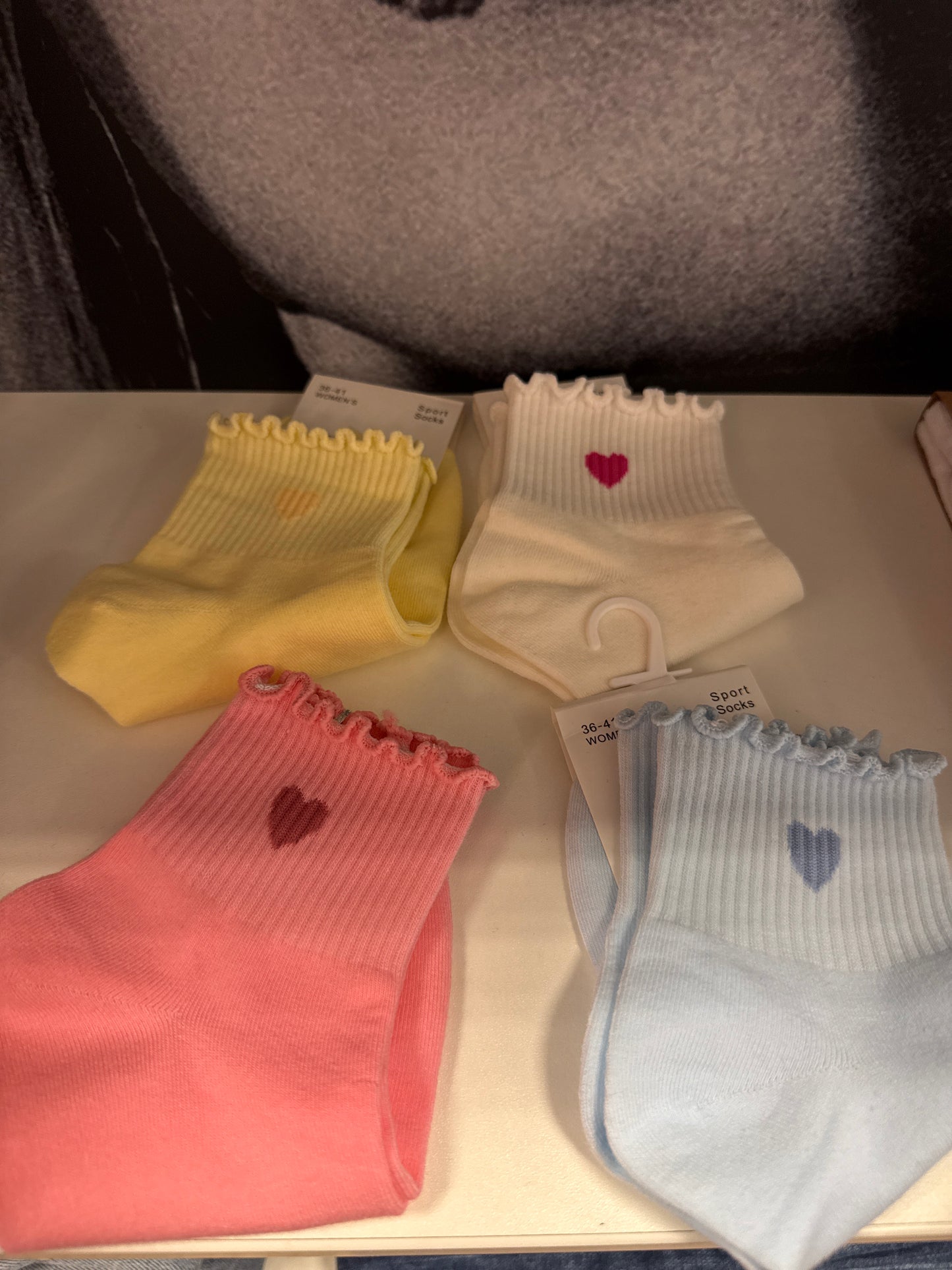 Socken Herz, gerüscht