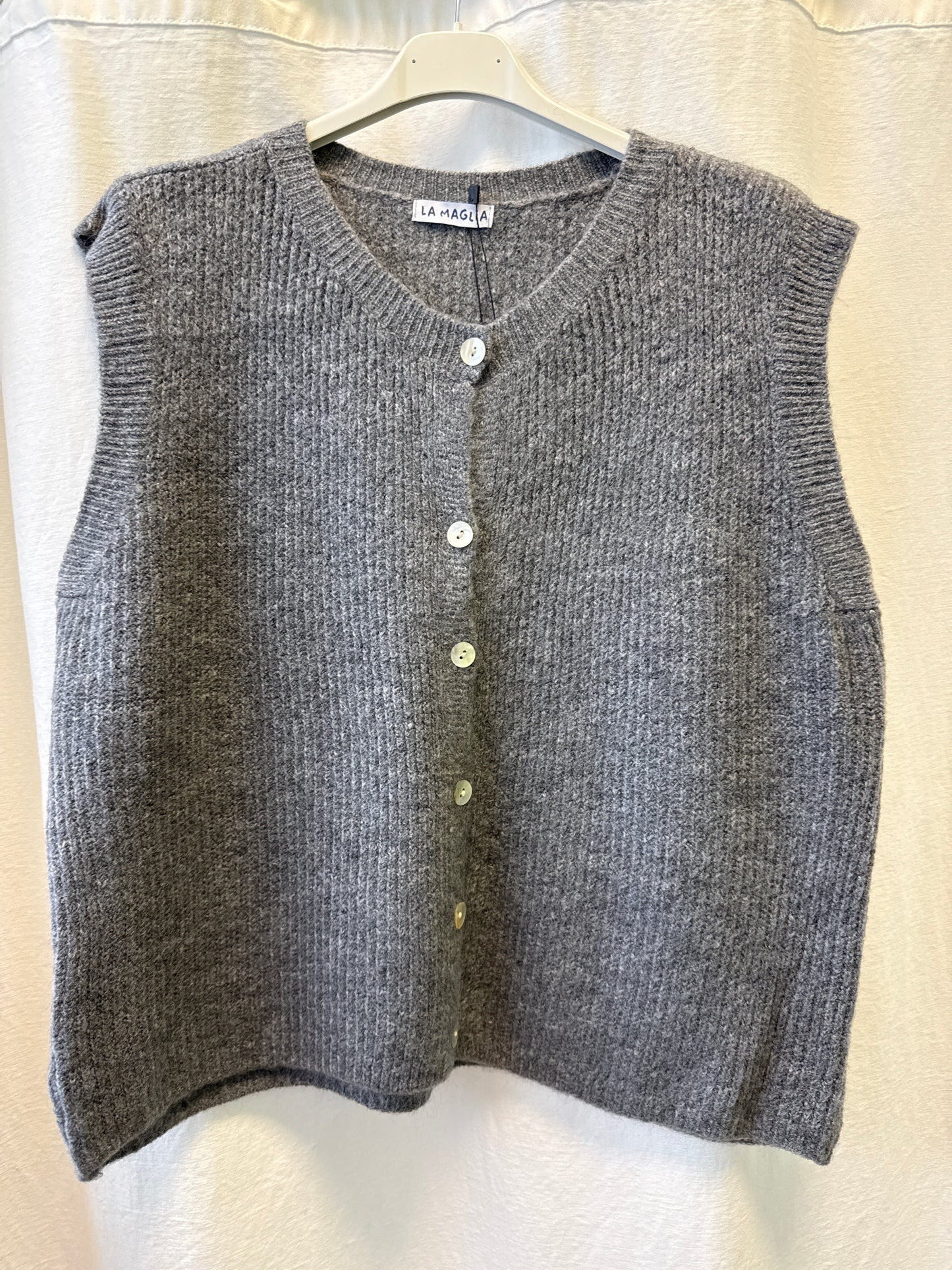 Weste Strick Rundhals