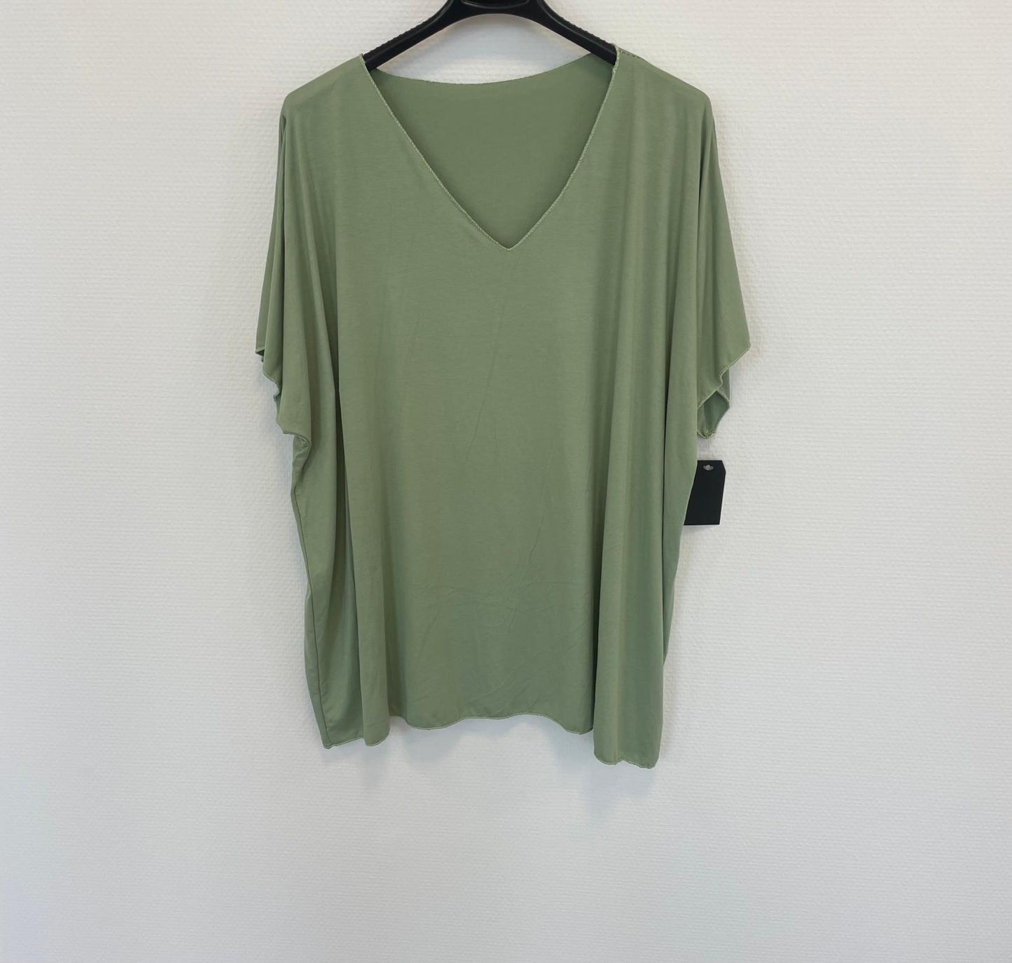 T-Shirt uni oversize V-Ausschnitt