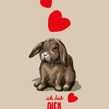 Postkarte ich hab dich lieb, Hase