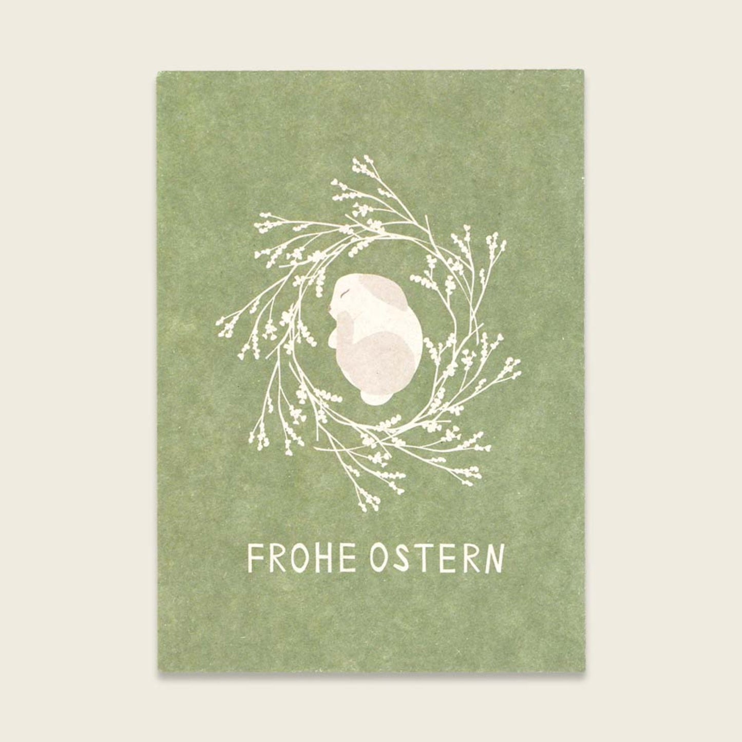 Postkarte Hase grün, Frohe Ostern