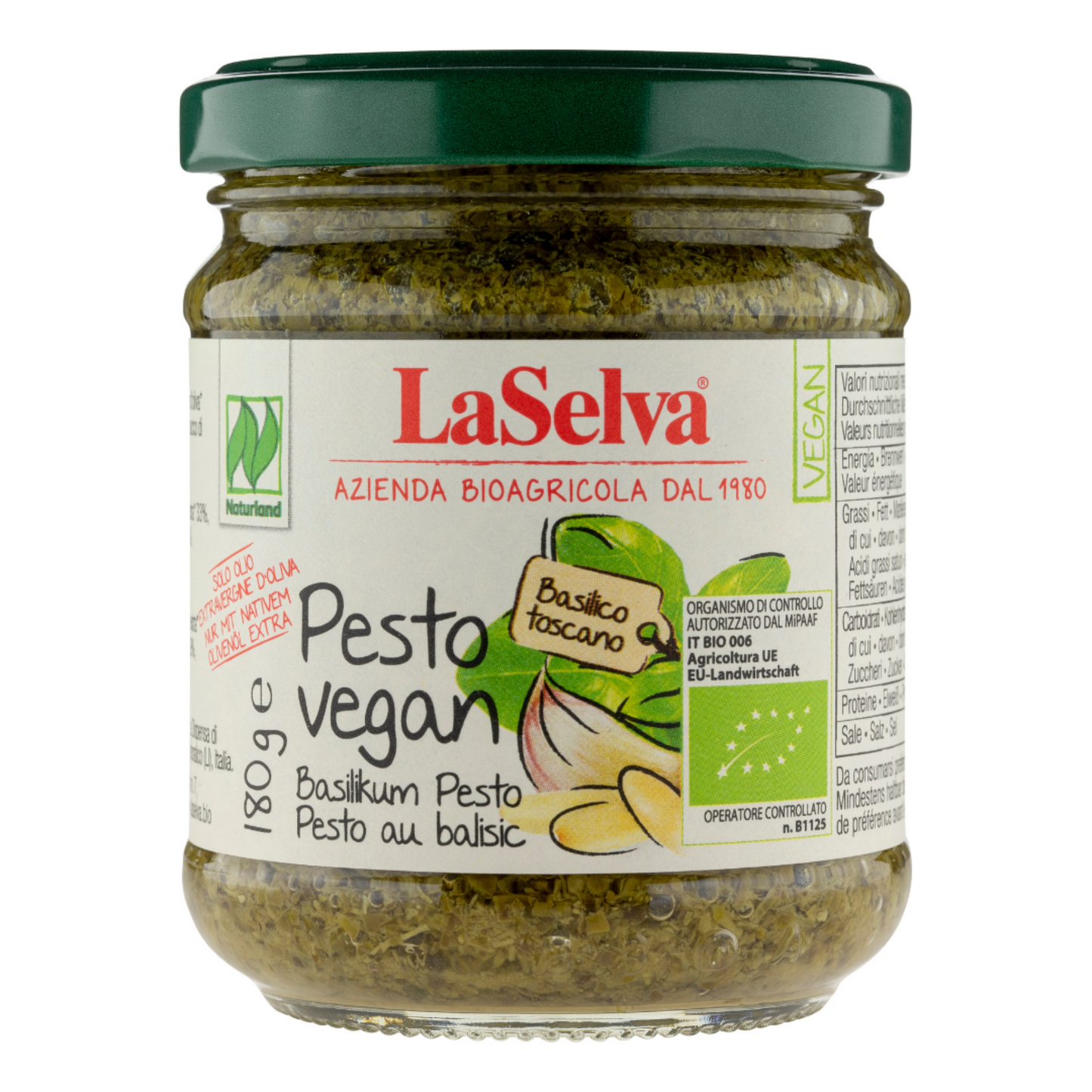 Pesto vegan mit Basilikum, 180g