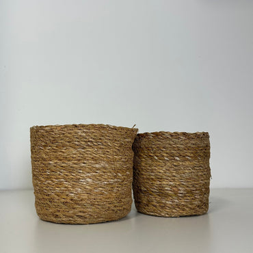 Pflanz-Korb braun Jute 2er Set